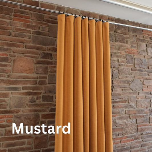 Extra Wide Thick Linen Curtains for living room